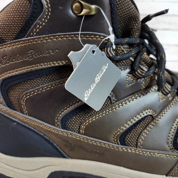 Eddie Bauer Men's Fairmont Hiking Boots Leather Waterproof - Brown Sz 12 - Picture 7 of 12
